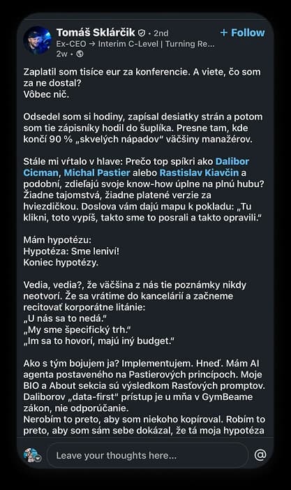 bookni si rasťa kiavčina k sebe do firmy či na udalosť